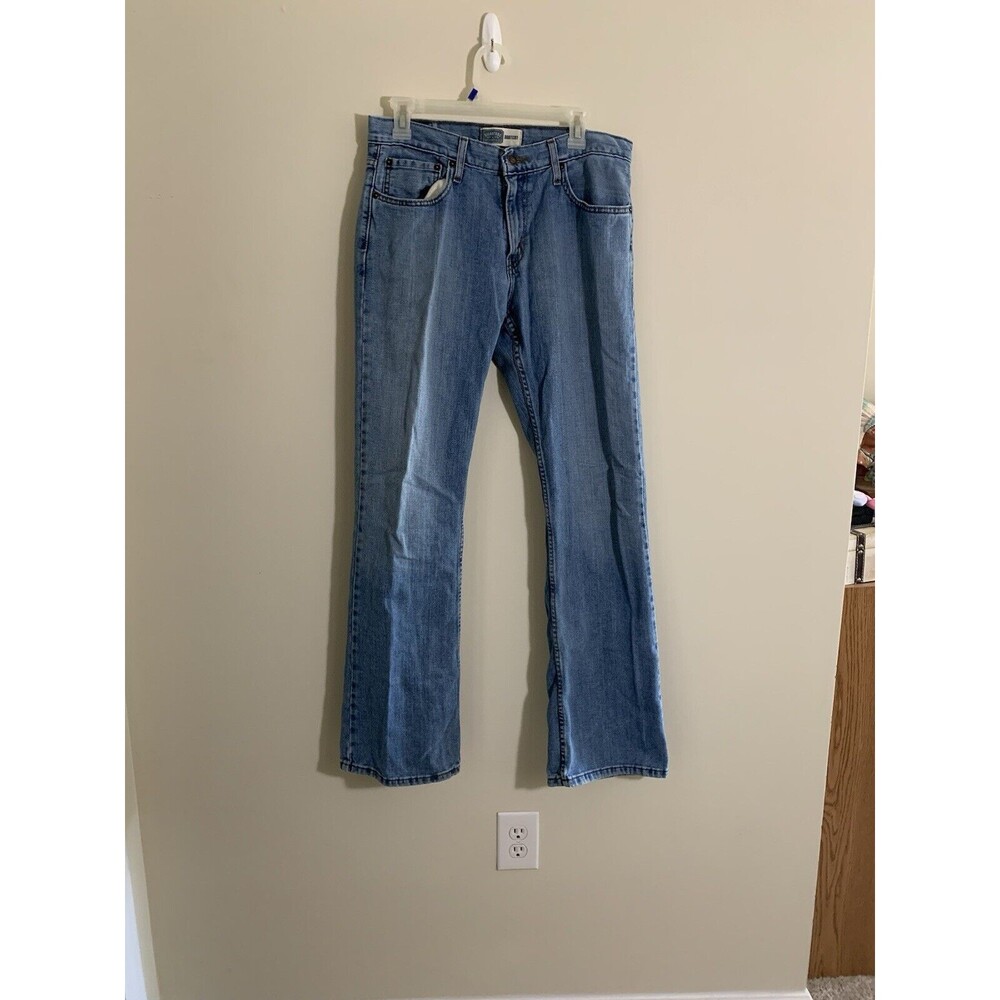 Signature By Levi's Mens Blue Medium Wash Denim Bootcut Leg Jeans Size 32X34